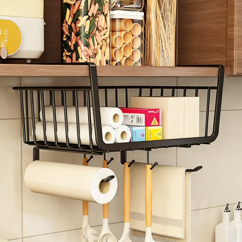 Wall-mounted kitchen shelf made of carbon steel