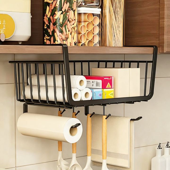 Wall-mounted kitchen shelf made of carbon steel