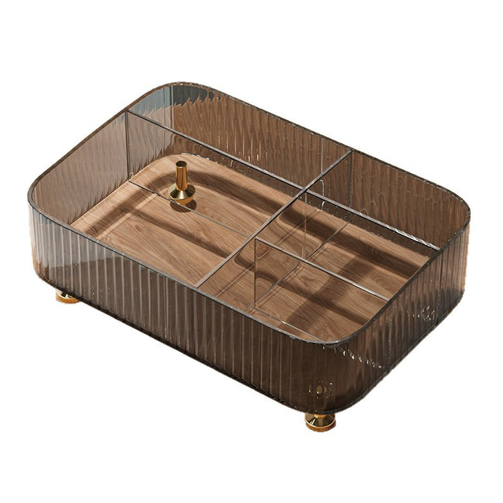 Table storage with compartments, transparent