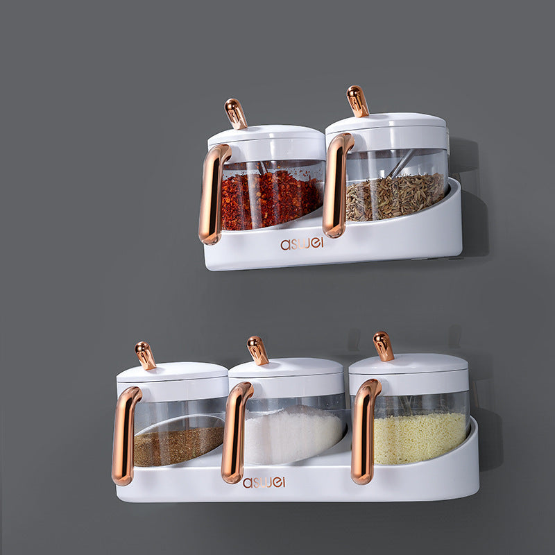 Wall-mounted spice boxes, 2-piece or 3-piece set
