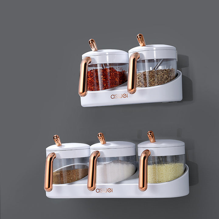 Wall-mounted spice boxes, 2-piece or 3-piece set