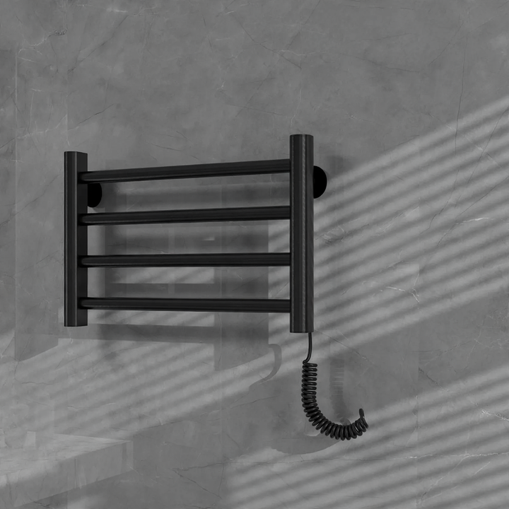 Towel radiator with towel holder, steel construction