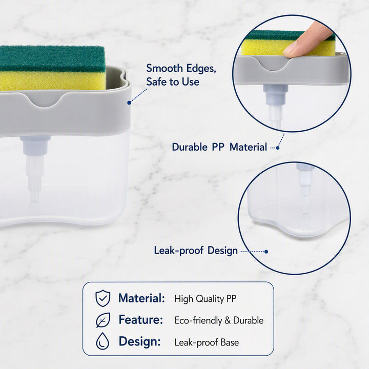 2-in-1 sponge brush holder with soap dispenser