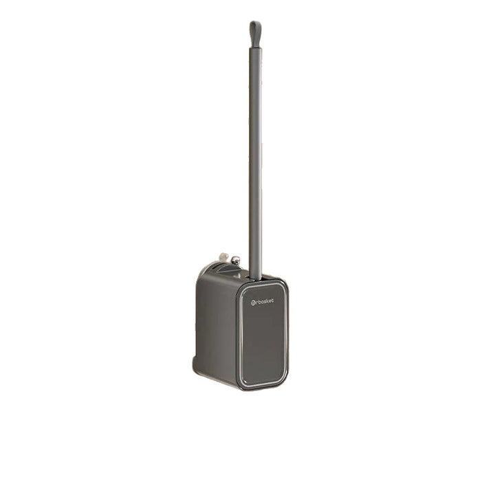 Toilet brush with suction cup, wall mountable