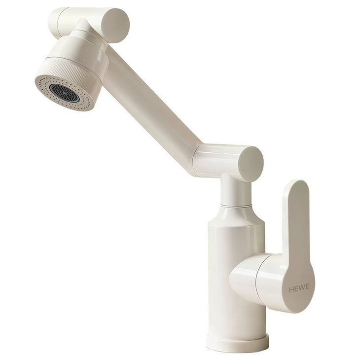 Vanity faucet, White, Swiveling, Hot-Cold