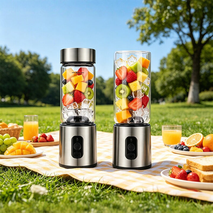 Portable juicer made of borosilicate glass, 400 ml