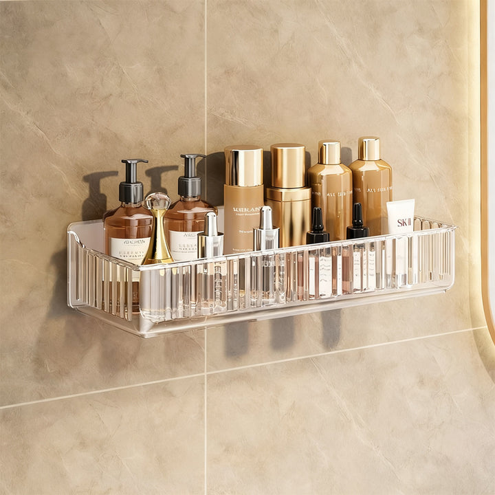 Acrylic wall shelf for bathroom, no drilling