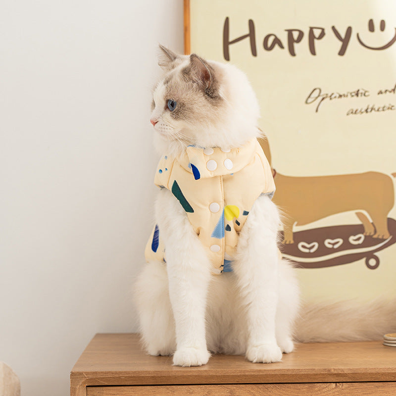 Polyester vest for pets with print