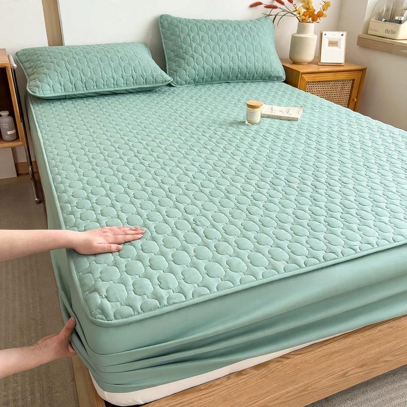 Fitted sheet, synthetic, padded