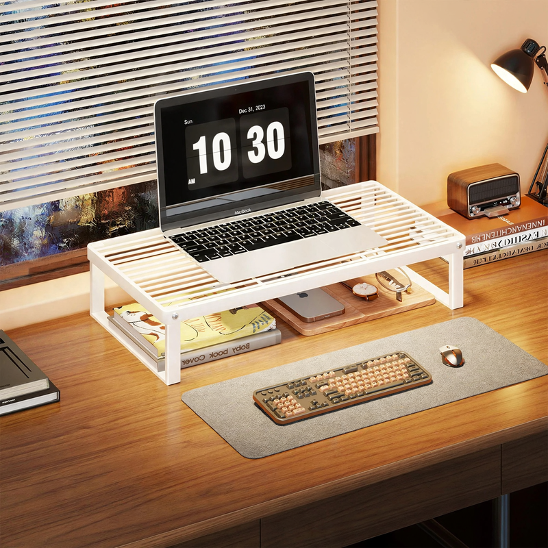 Wood Laptop Stand with Desk Organizer