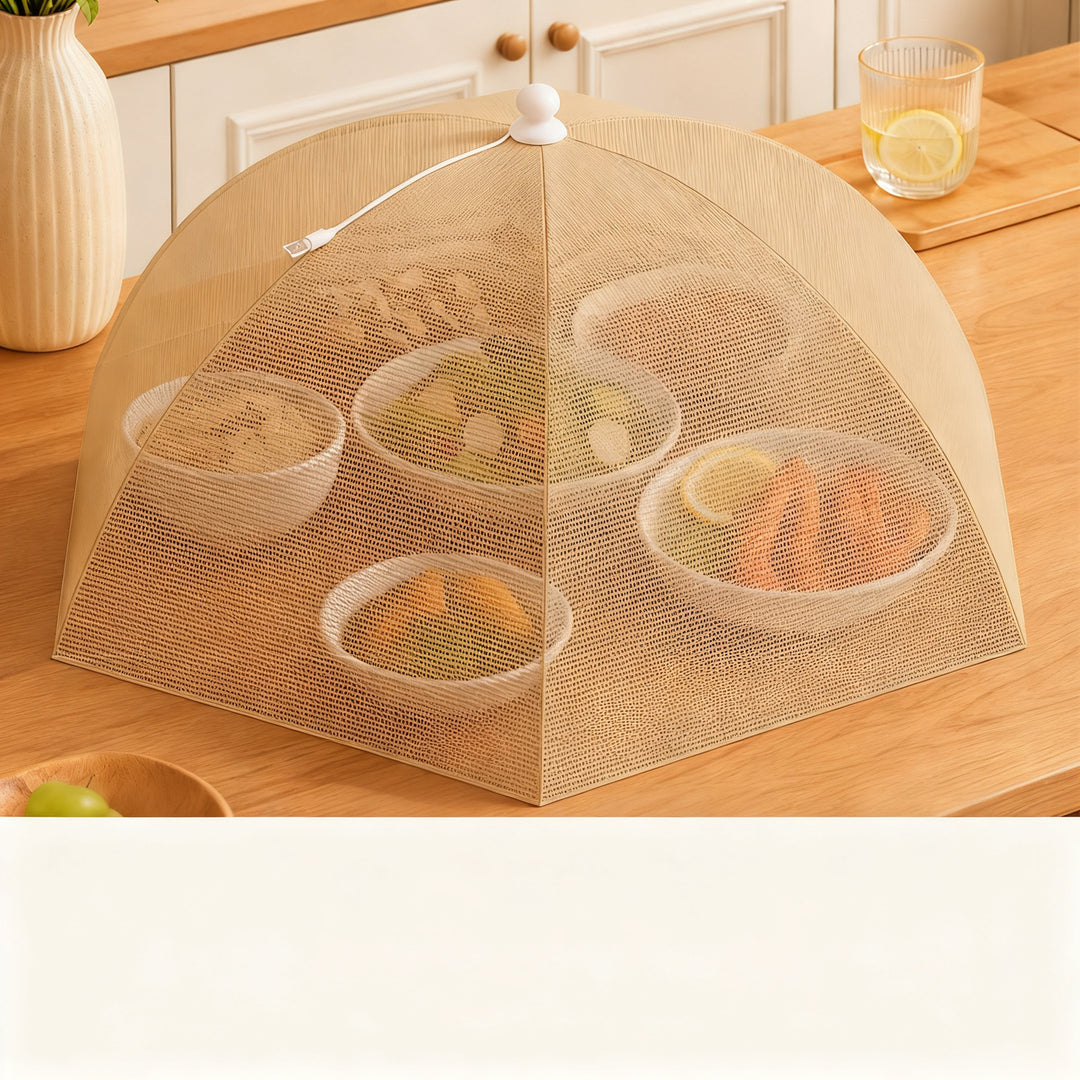 Foldable food cover with anti-germ coating