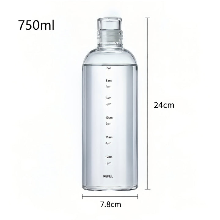 Borosilicate glass bottle for filling, transparent