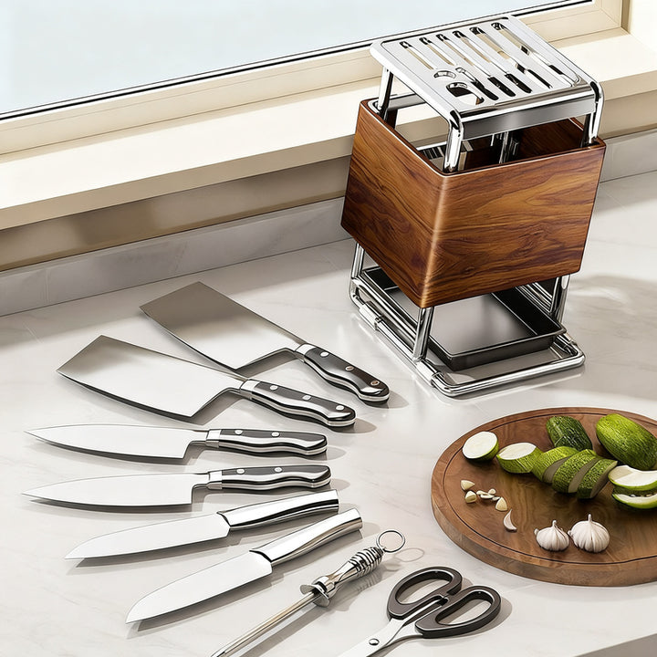 Multifunctional knife holder with wood look
