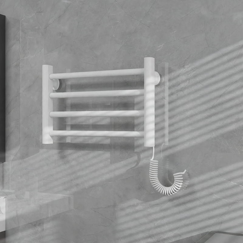Towel radiator with towel holder, steel construction