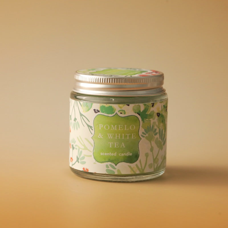 Scented candle made of soy wax, glass cup