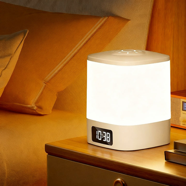 Nightstand lamp with clock and touch control