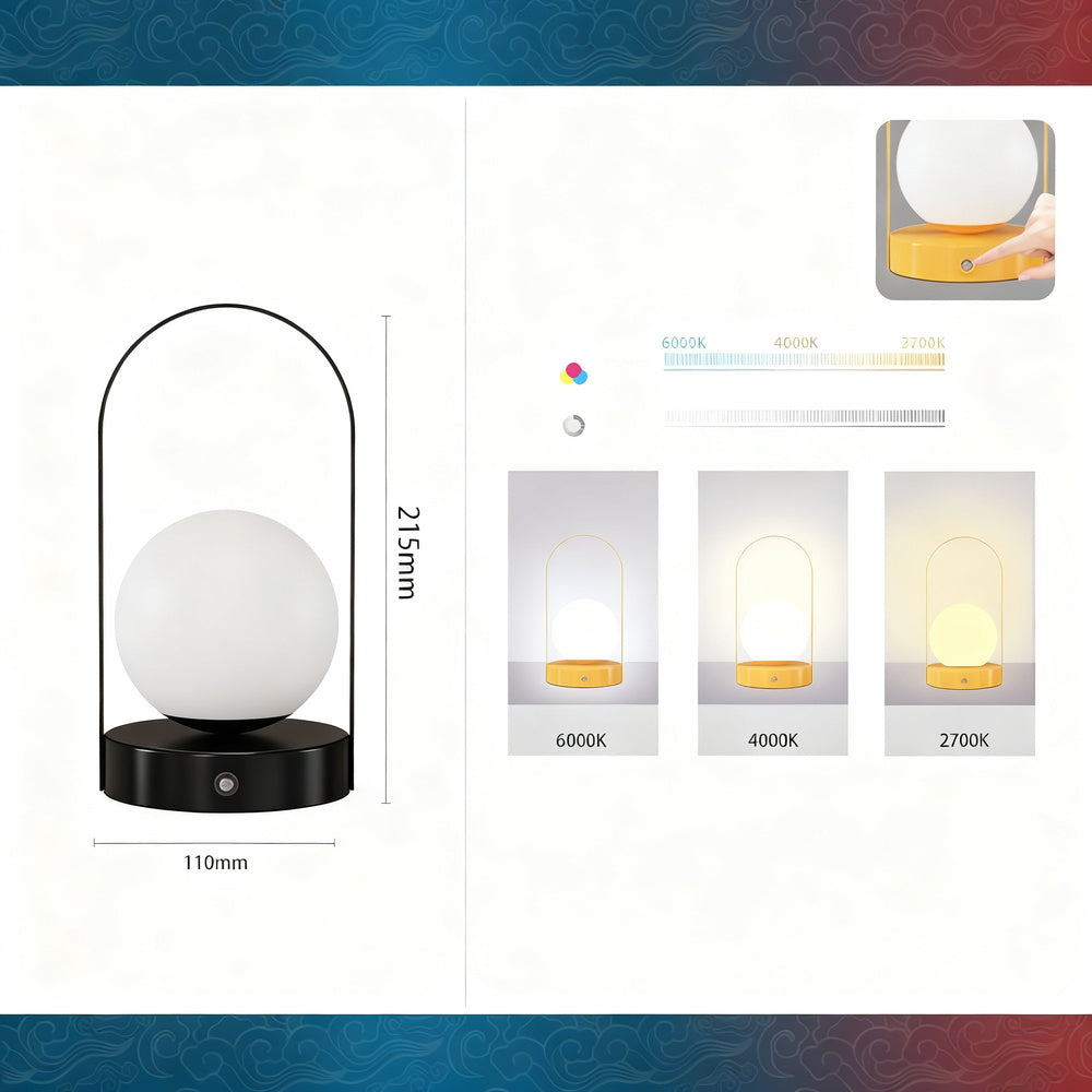 Nightstand lamp with color change and dimming function, model YCZM-9