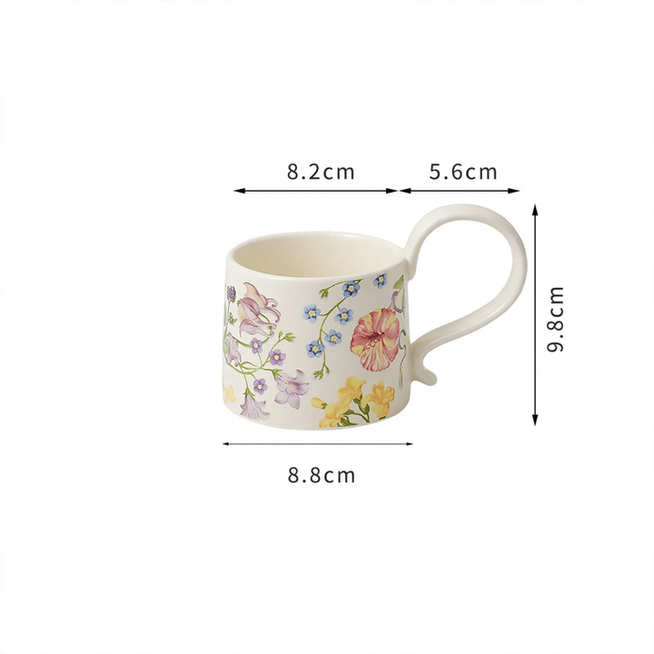 Ceramic coffee mug with floral pattern, 260 ml