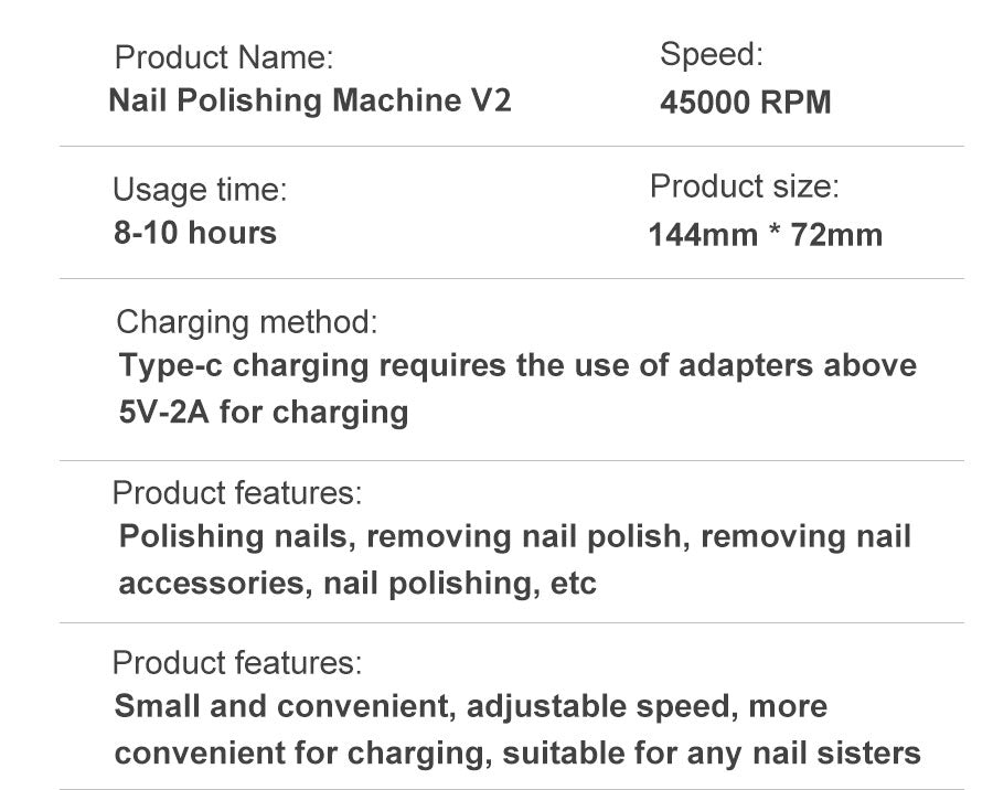 Stornfield | Professional Portable Electric Nail File 45000RPM with Rechargeable Battery | Low Noise Level for Manicure