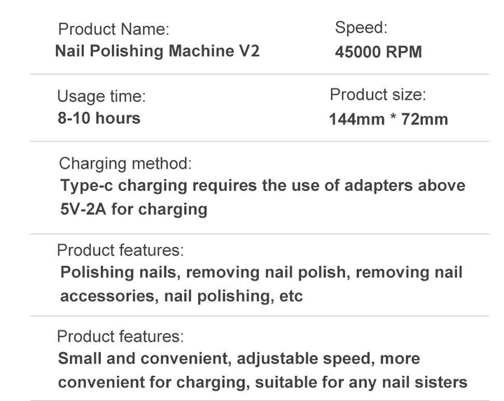 Stornfield | Professional Portable Electric Nail File 45000RPM with Rechargeable Battery | Low Noise Level for Manicure