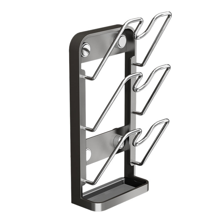 Wall-mounted kitchen shelf for pots and cutting boards