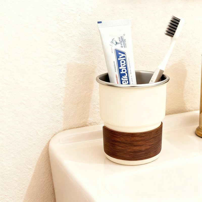 Toothbrush cup made of PET, 280 ml, square
