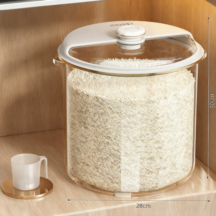 Rice container, plastic, airtight, 7–8 L