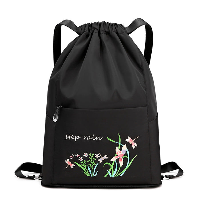 Double Backpack, Nylon, foldable, embroidered
