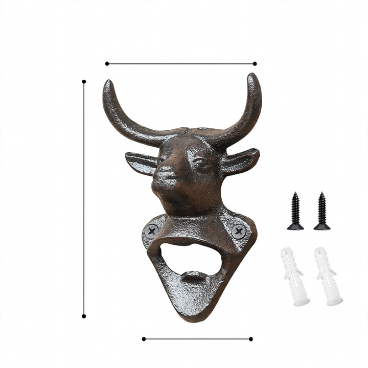 Wall bottle opener, iron, animal head design