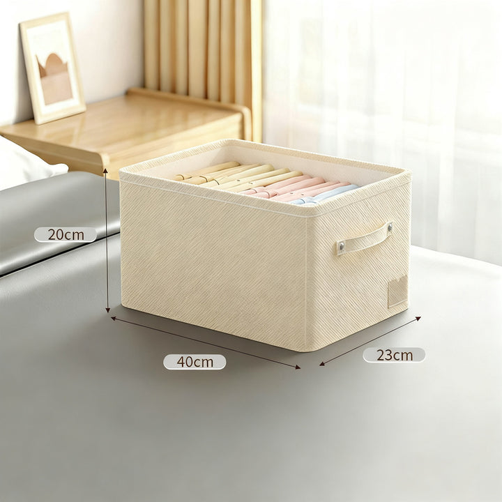 Fabric storage box for clothes, foldable