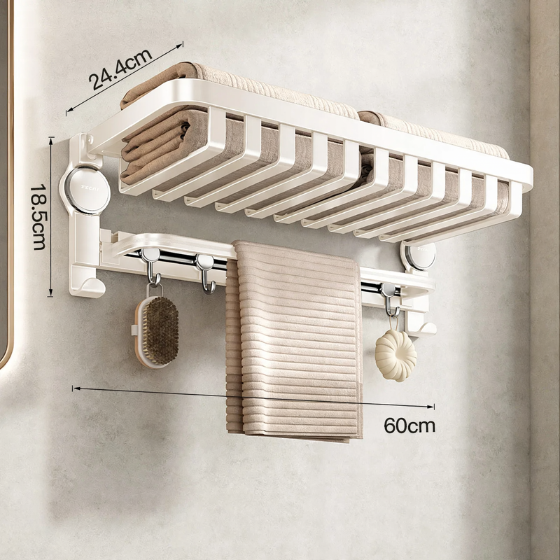 Aluminum suction cup towel holder, modern