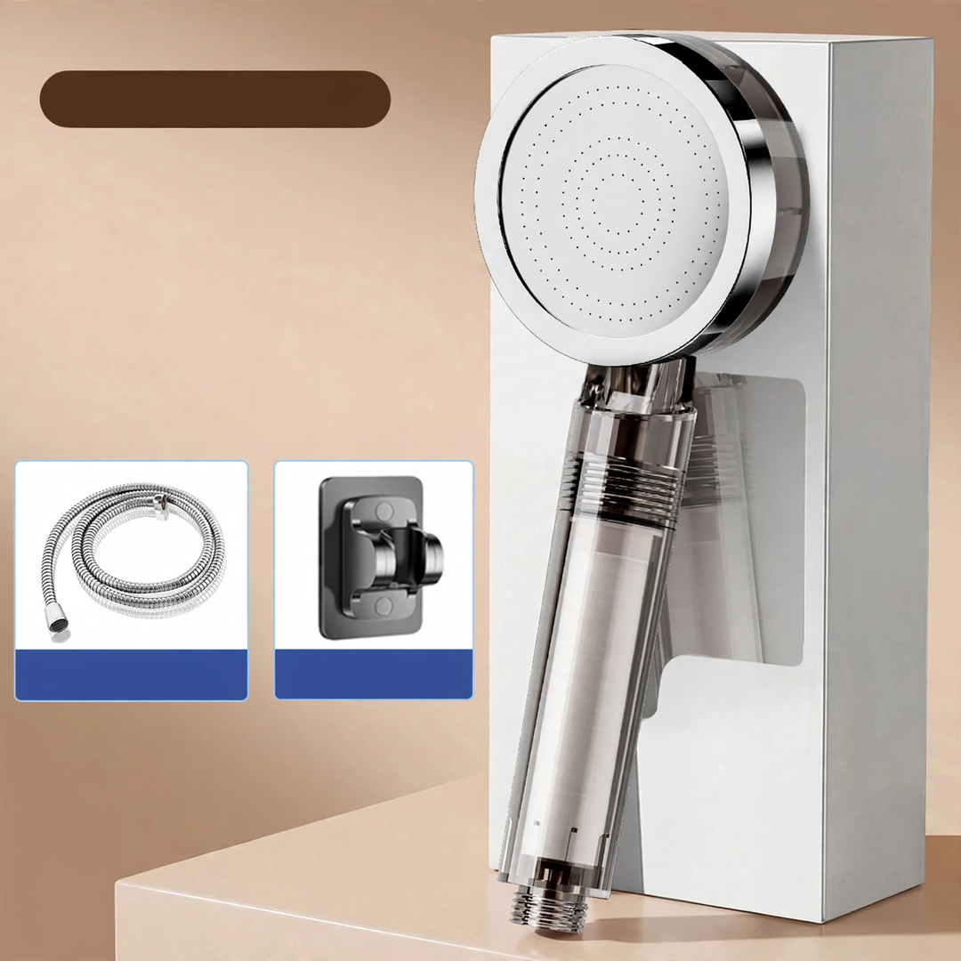 Shower head with filtration system and rain function