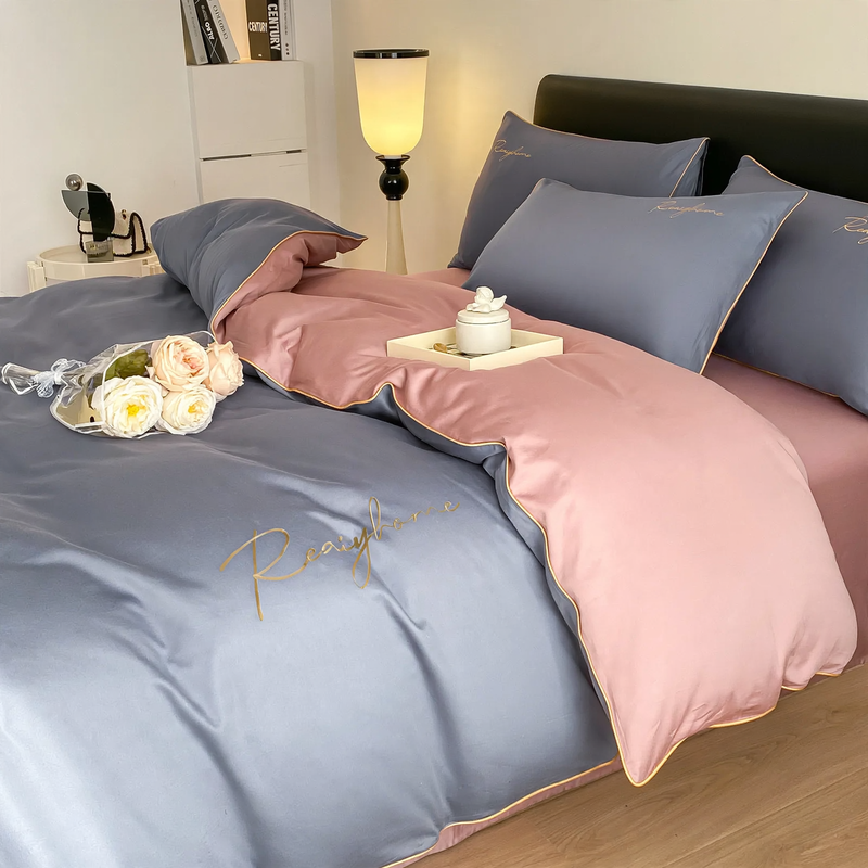 Cotton bedding set, 4-piece, 100% cotton