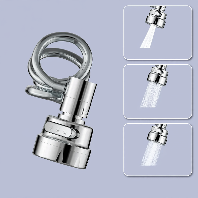 Retractable faucet attachment, 360° rotatable