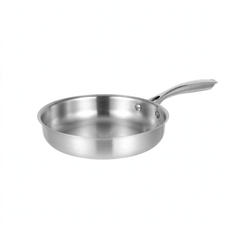 Frying pan, 410 stainless steel, honeycomb pattern