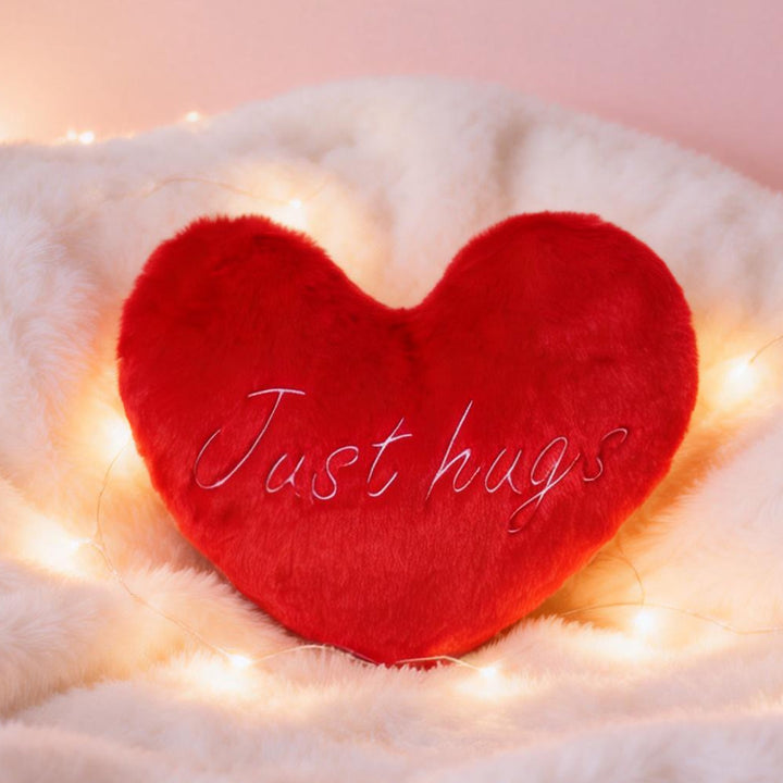 Heart pillow made of plush, heart shape
