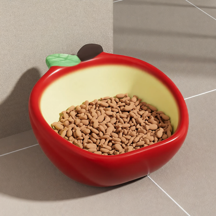 Ceramic bowl with fruit design for pets