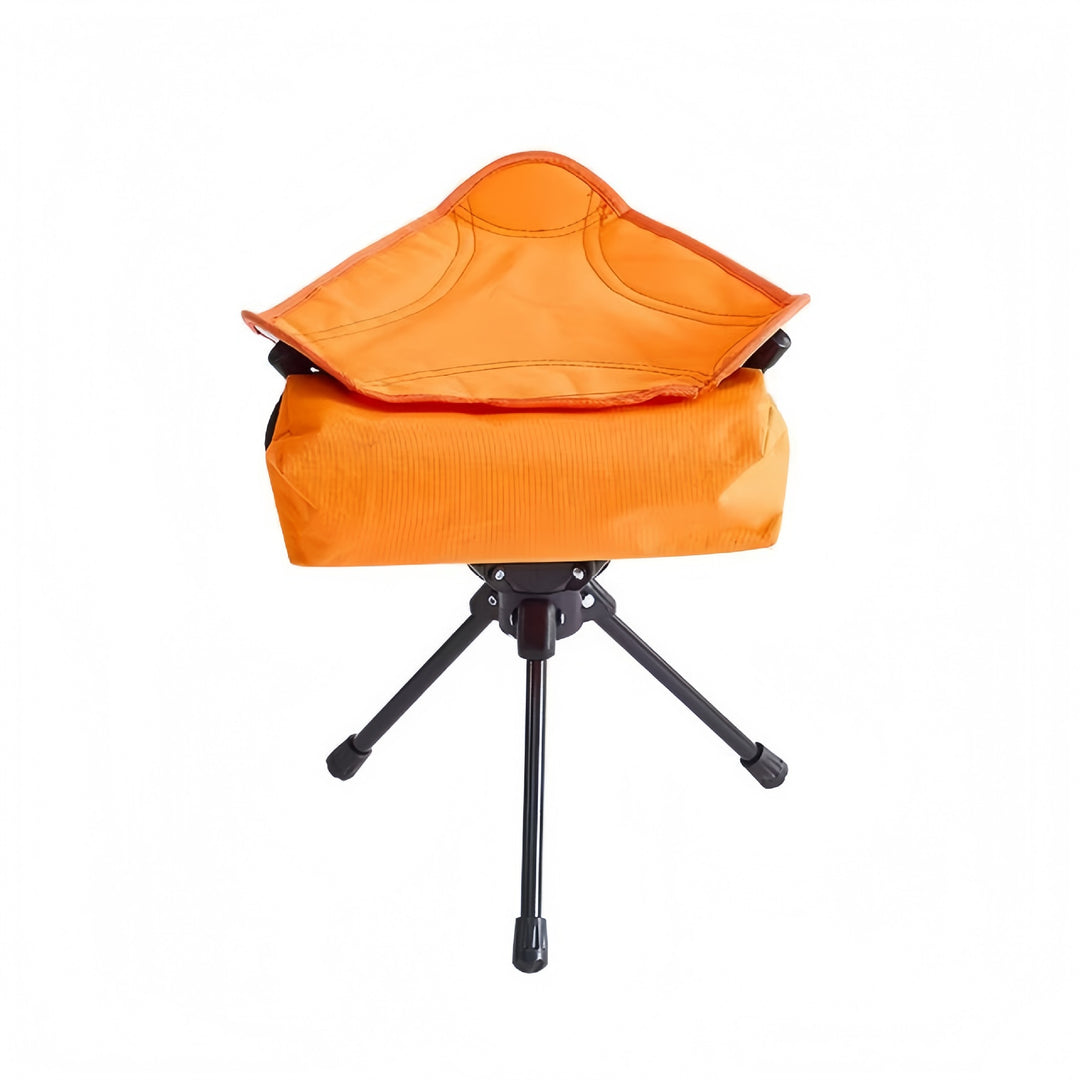 Foldable camping stool, triangular, steel frame