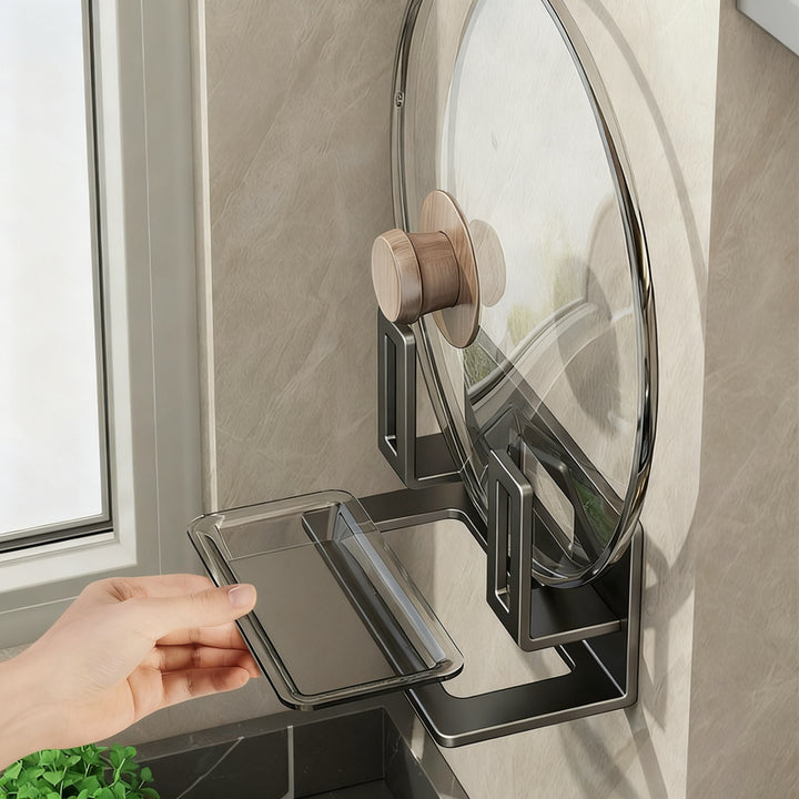 Wall-mounted kitchen shelf made of carbon steel