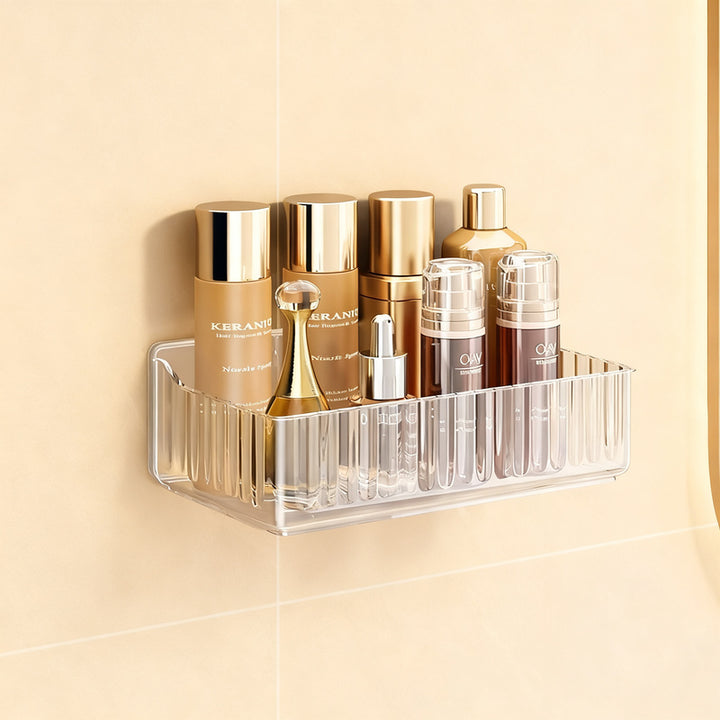 Acrylic wall shelf for bathroom, no drilling