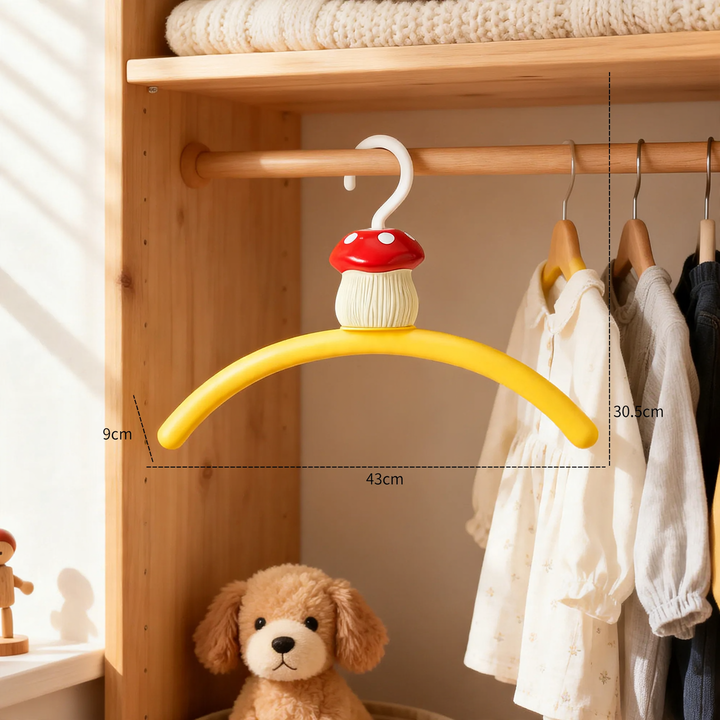 Mushroom coat hangers for children, ABS plastic