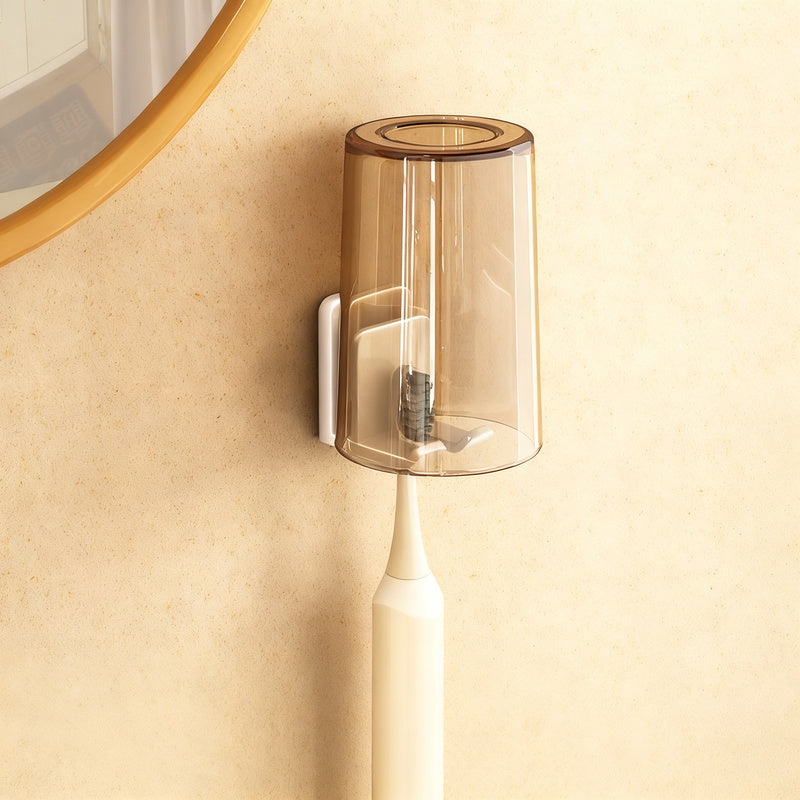 Toothbrush holder with lid, ABS, wall-mounted