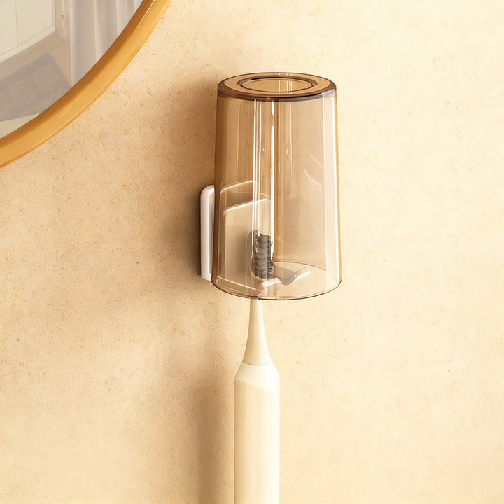 Toothbrush holder with lid, ABS, wall-mounted