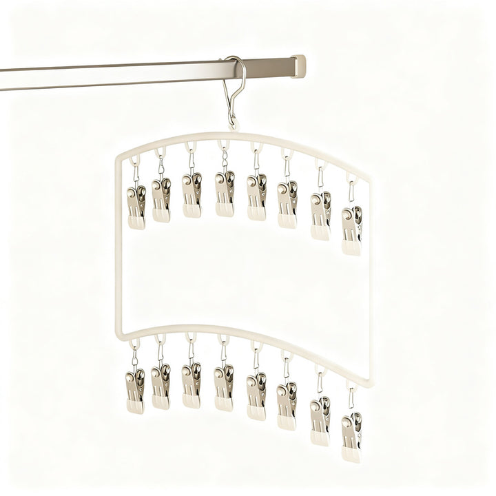 Clothes drying rack with clips for children