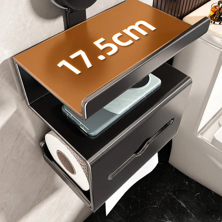 Wall-mounted paper towel box, widened, silver-colored