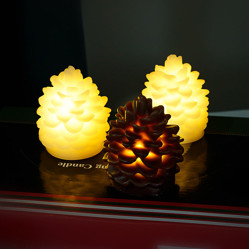LED candle in pine cone shape