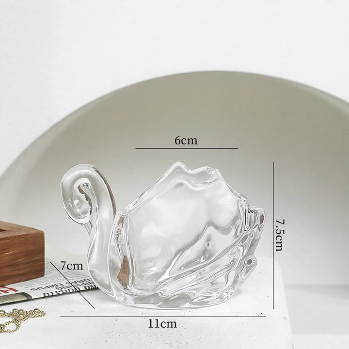 Schwan glass jar, transparent, jewelry and cosmetics