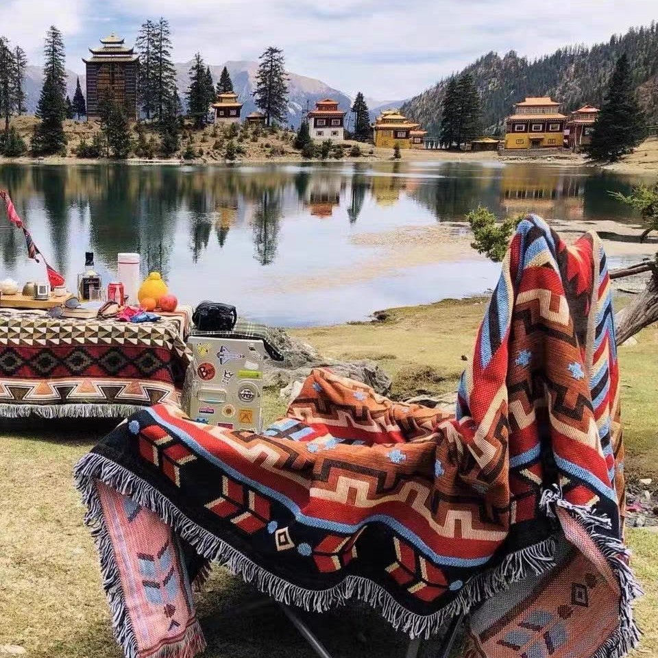 Picnic blanket with Bohemian pattern, various sizes