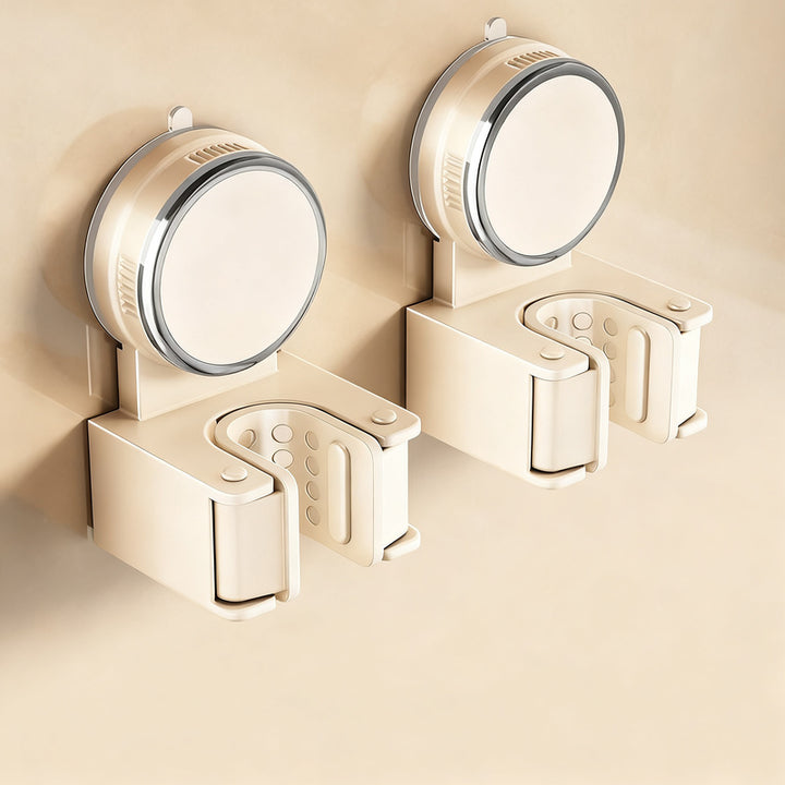 Suction cup holder for mop and broom