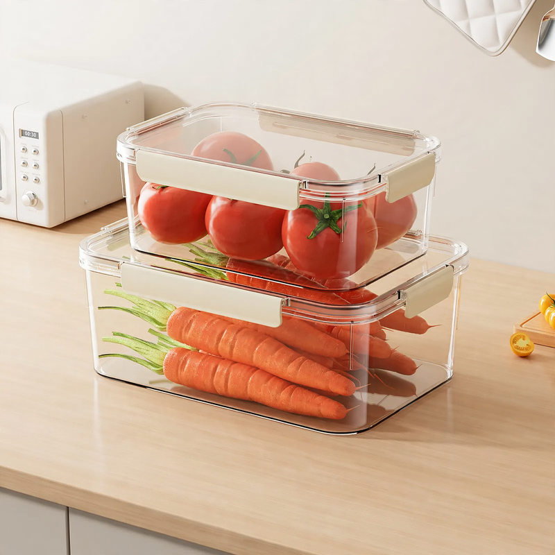 Transparent storage box with a tight lid